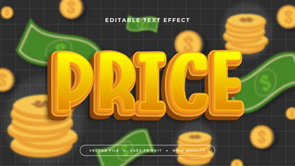 Wall Mural - Gold green and black price 3d editable text effect - font style
