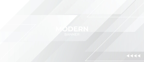 Poster - white abstract background with modern futuristic banner