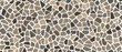 Mosaic pebble stone ground pattern. Vector tile background with arranged small, rounded rocks, creating captivating, textured cobblestone or rubble rocks covered surface with natural colors and shapes