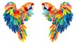 Vivid Parrot Wings Spread Design
