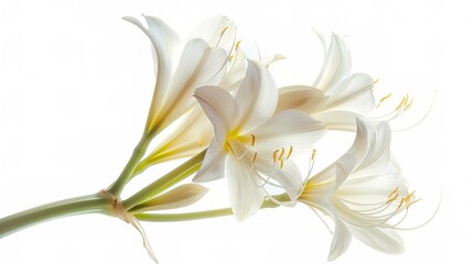 Wall Mural - Crinum moorei flowers, Natal Lily, White Lily isolated on white background  ,Generative ai,