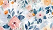 Blank mockup of a whimsical textile with handdrawn floral designs in watercolor hues perfect for a feminine and romantic bedroom.