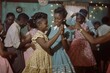 © blvdone - Old vintage photo of family dancing at home