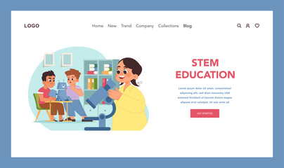 Poster - stem learning concept. flat vector illustration