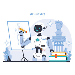 Poster - agi concept. flat vector illustration.