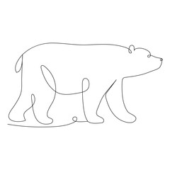 Bear   continuous one line drawing of outline vector illustration

