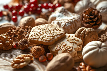 Wall Mural - decorative New Year's cookies. dessert and holiday baking. creative handmade