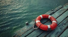 A Lifebuoy Hanging On A Lonely Dock, Silent Lifesaver