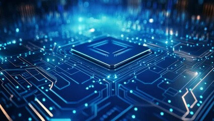 Poster - microprocessor system, cyber technology,digital background