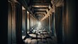 A captivating image showing a series of aligned doorways within Angkor Wat, creating a deep perspective that leads the viewer's eye through the differ.