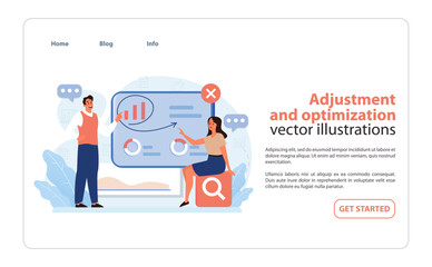 Poster - Strategic Adjustment and Optimization. A vivid vector illustration displaying.