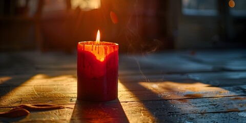 Poster - Glowing Heart Shaped Candle Shadows Illuminating Love and Intimacy