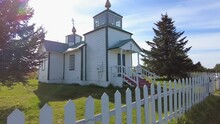 Historic White Church In Alaska