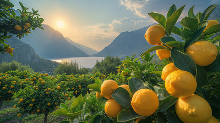 Wall Mural - Lemon grove at Lake Garda, Italy.