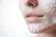 Close-up of Partially Peeled Dry Skin Mask on Face