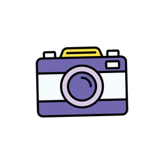 Camera icon design with white background stock illustration