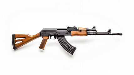 Wall Mural - AK47 assault rifle isolated on white background. 3D illustration.