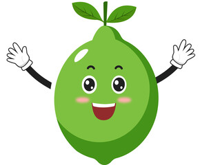 cute fruit lemon cartoon character