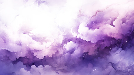 Purple cosmic nebula cloud texture on white and transparent background