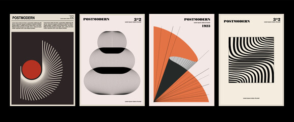 artworks, posters inspired postmodern of vector abstract dynamic symbols with bold geometric shapes,
