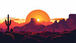 Sunset over Desert Flat vector