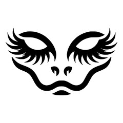 Sticker - black and white mask