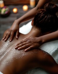 Woman Receiving Back Massage at Spa