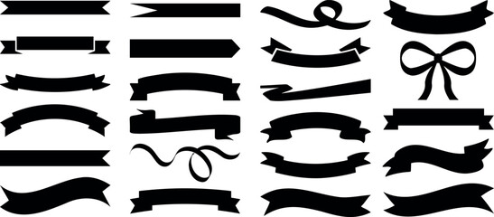 Wall Mural - silhouette ribbon, banner vector collection