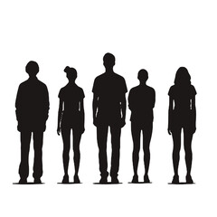 Wall Mural - multiple business people standing silhouettes