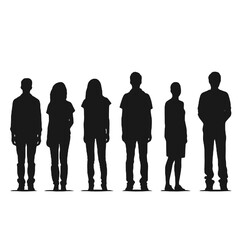 Wall Mural - multiple business people standing silhouettes