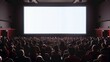 © Pako Grau - Blank cinema screen full of people watching movie