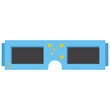 Paper solar eclipse glasses for protect eyes vector cartoon illustration isolated on a white background.
