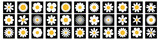Fototapeta Pokój dzieciecy - Daisy chamomile super big set. White camomile square icon. 33 sign symbol shape. Growing concept. Cute round flower plant collection. Love card. . Flat design. Isolated. Black background. Vector