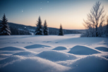 Aufkleber - Winter landscape with snow