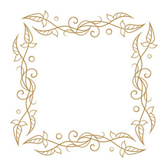 Wall Mural - vintage style floral square frame with ivy leaves decoration