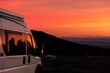Sonnenuntergang Graf Markstein / Vogesen mit Camper 