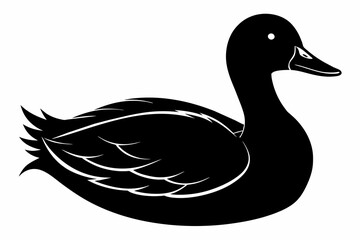 Wall Mural - king-black and white-duck-silhouette-vector-with-white-background.