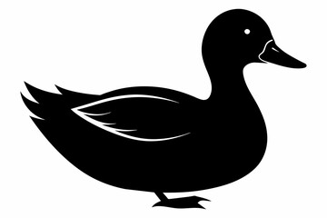 Wall Mural - king-black and white-duck-silhouette-vector-with-white-background.