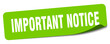 © B-design - important notice sticker. important notice label