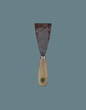 Construction spatula old with a wooden handle