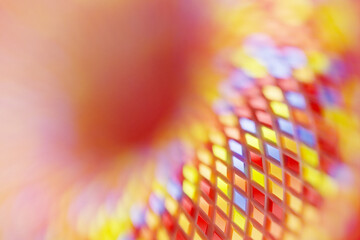 Fototapete - 3d illustration of volumetric colorful rhombuses,soft focus. parallelogram pattern. technology geome