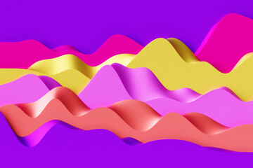 Poster - Abstract  gradient and geometric stripes pattern. Linear  colorful pattern, 3D illustration.