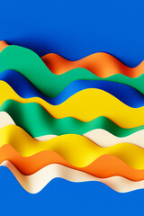 Poster - 3D rendering, perfect shape, aesthetic, colorful background with abstract multicolored lines, futuristic energy concept