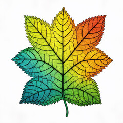 Wall Mural - colorful autumn leaf isolated on white background. 3D illustration.