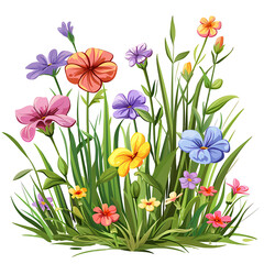 Sticker - Cute clipart of flowers on transparent background PNG is easy to use.