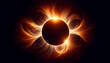 total solar eclipse on Black background.Generative AI illustration
