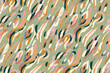 Minimalist abstract  brush stroke painting seamless flower pattern illustration. Modern trendy paint line background.
