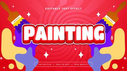 Wall Mural - Colorful painting 3d editable text effect - font style