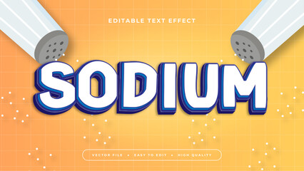 Yellow white and blue sodium 3d editable text effect - font style