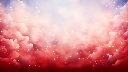 Wall Mural - Abstract romantic red background with stars, expressive greeting card